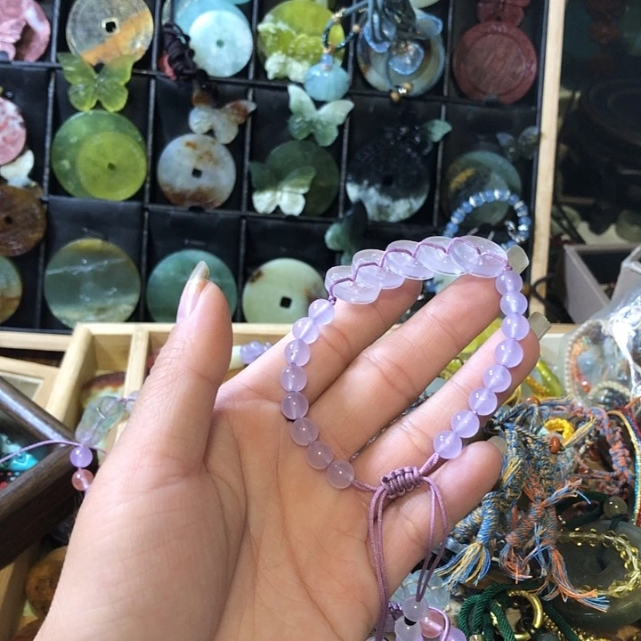 岫玉未镶嵌岫玉五帝钱手链