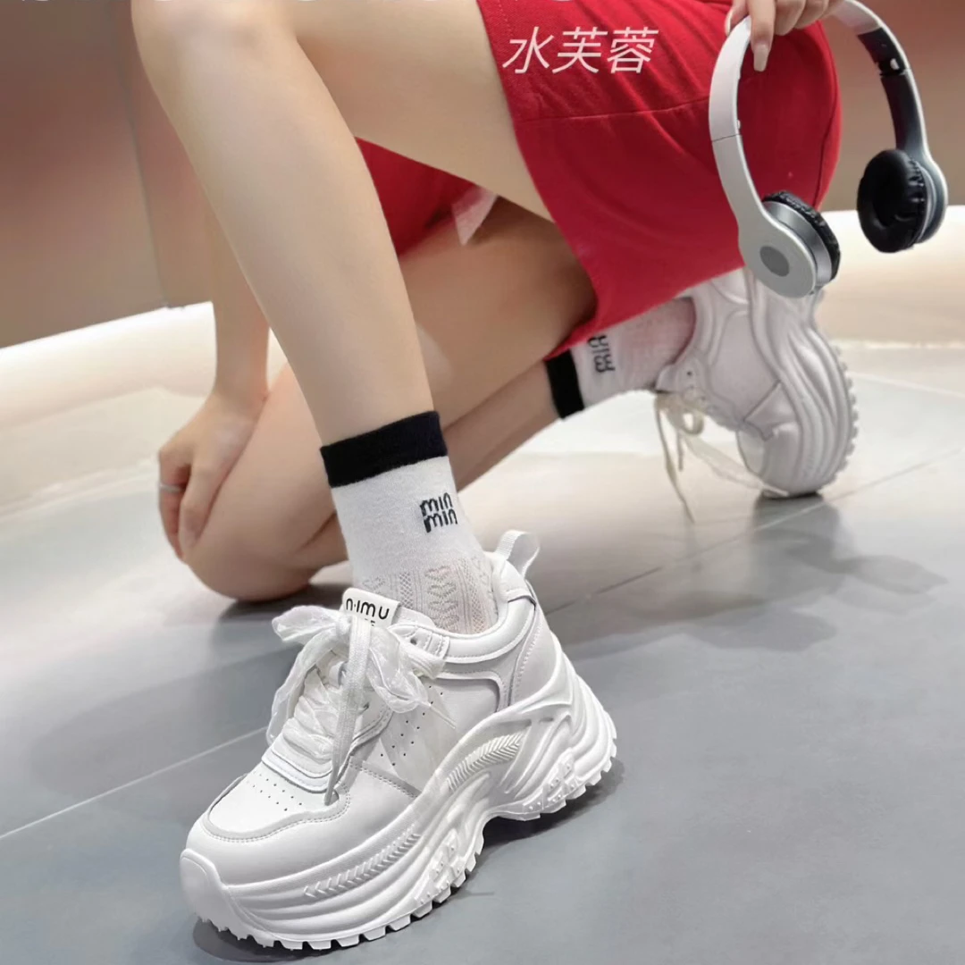 水芙蓉潮流老爹头层牛皮质感拉满橡胶发泡底6厘米简约大气上档次