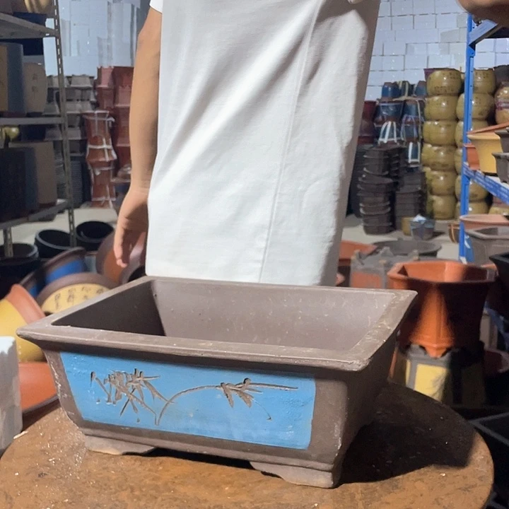 32蓝色马槽花盆花盆