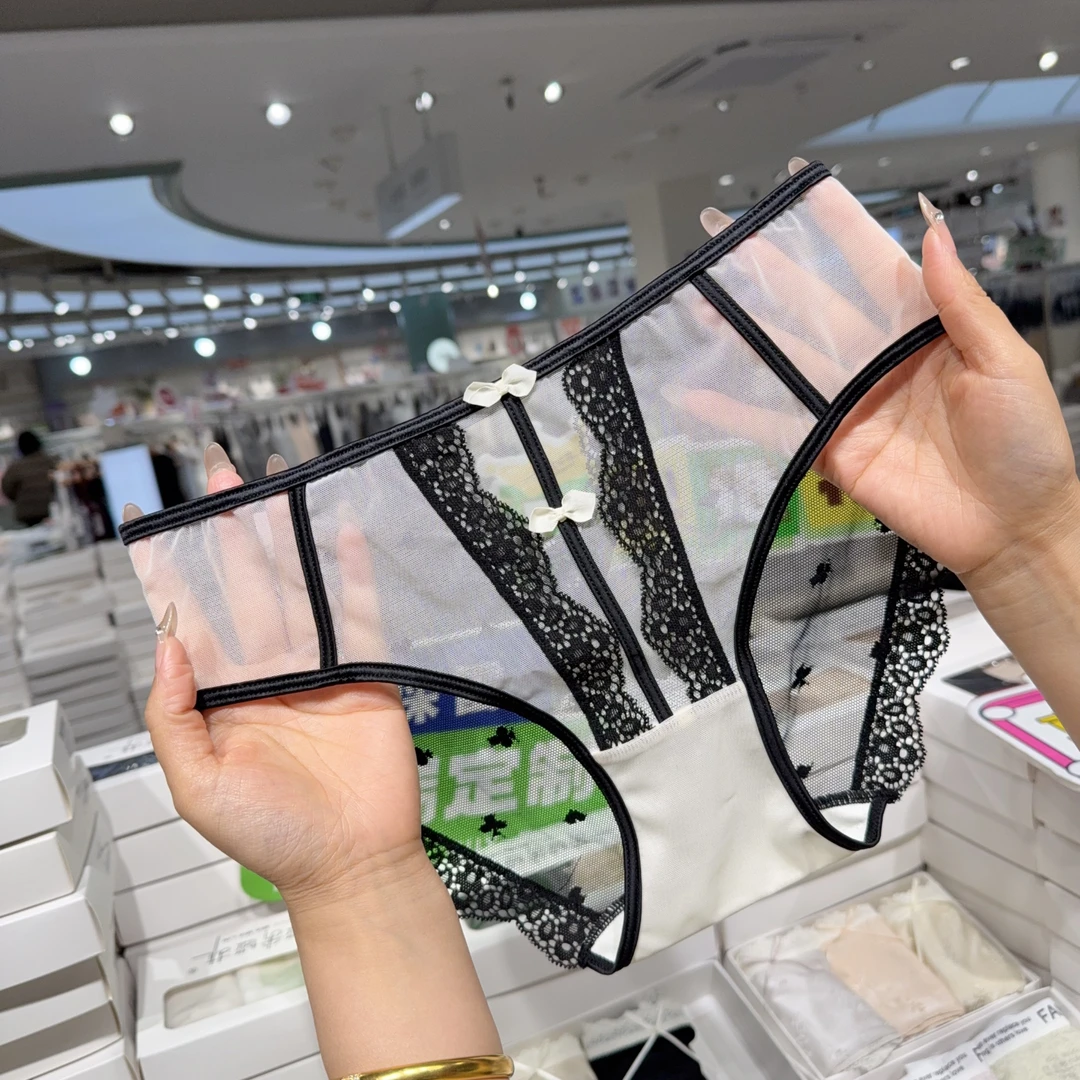 【三条装03173陌上如玉 女士中低腰性感纯欲舒适蕾丝亲肤透气内裤