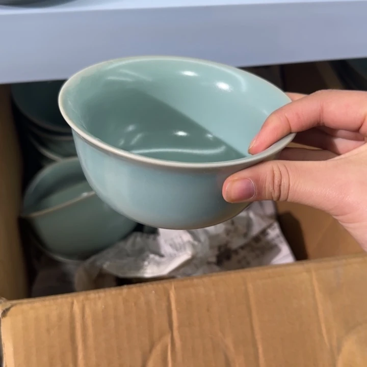 微瑕仿古不开片餐碗