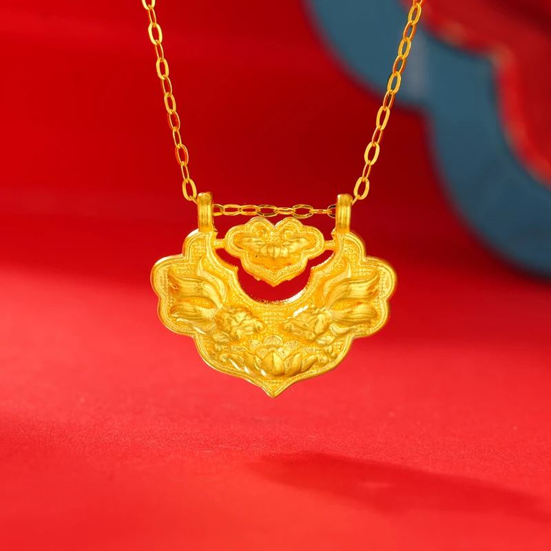 【木木专享】足金999投资金 锦鲤锁包（赠银链） BP 90044