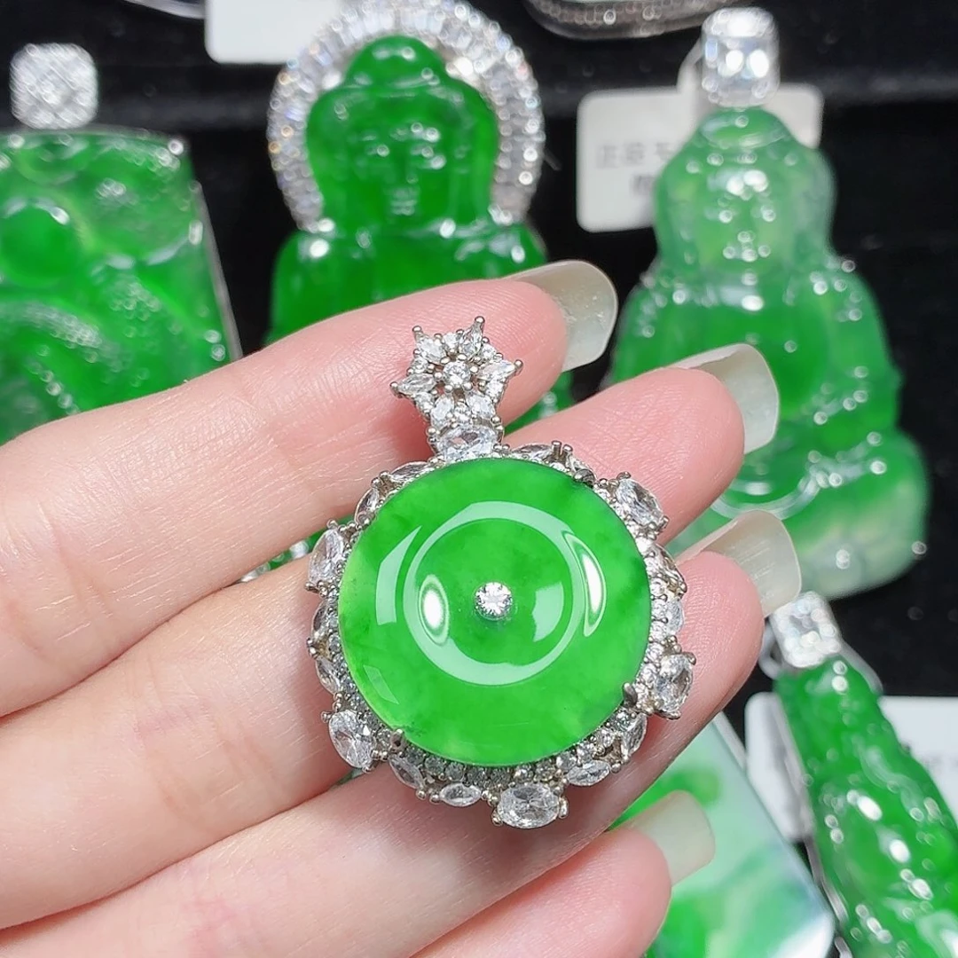 翡翠银S925镶嵌颈饰