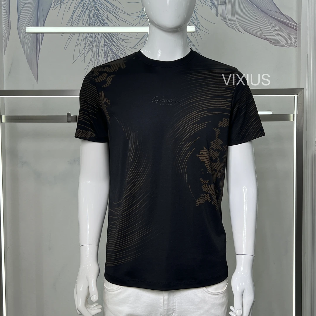 VIXIUS/维哲25春夏新品薄款男士百搭潮流花版短袖圆领T恤#V156
