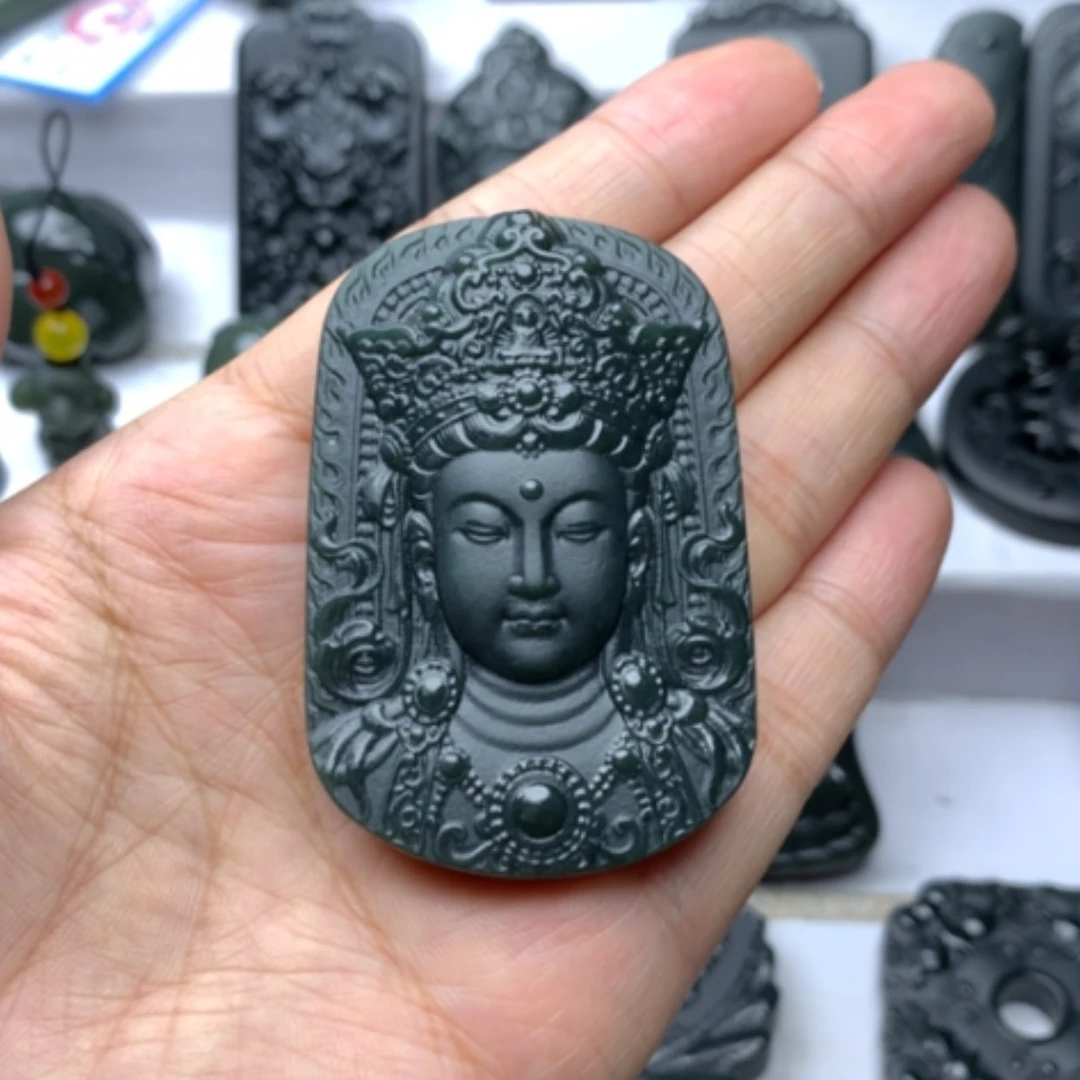 【闪购商品】颈饰未镶嵌和田玉双面雕刻