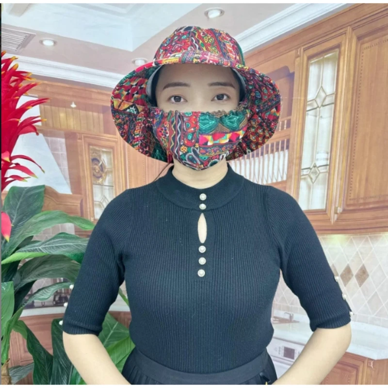 2025新款遮阳帽男女夏季采茶骑车遮脸紫外线防晒干活透气新款J