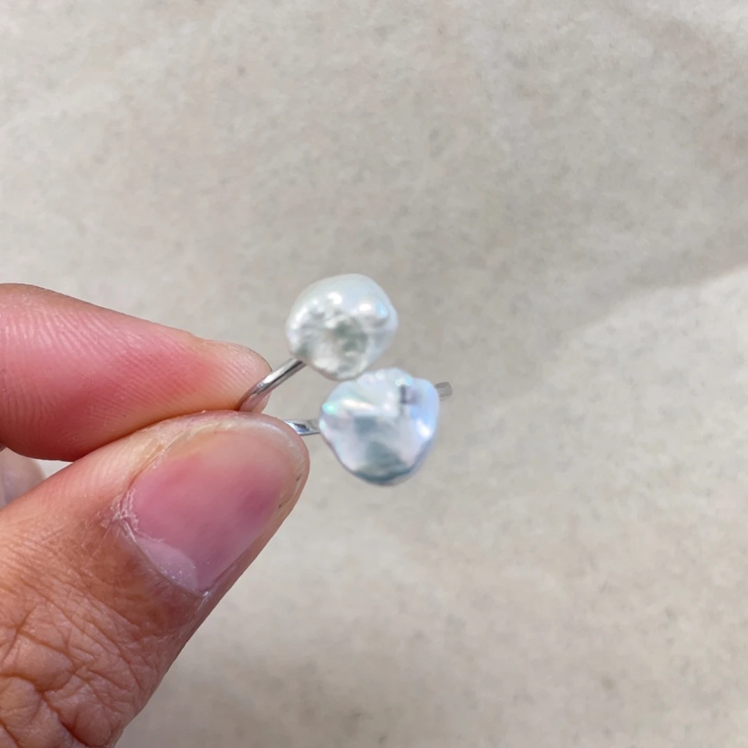 淡水珍珠戒指银S925镶嵌