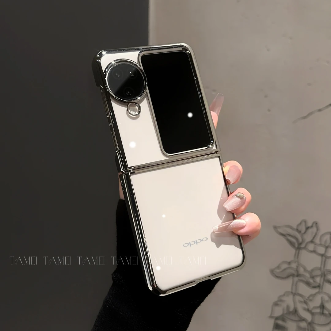 电镀透明适用于OPPOFINDN3FLIP折叠手机壳FINDN2FLIP/N3/N5保护壳