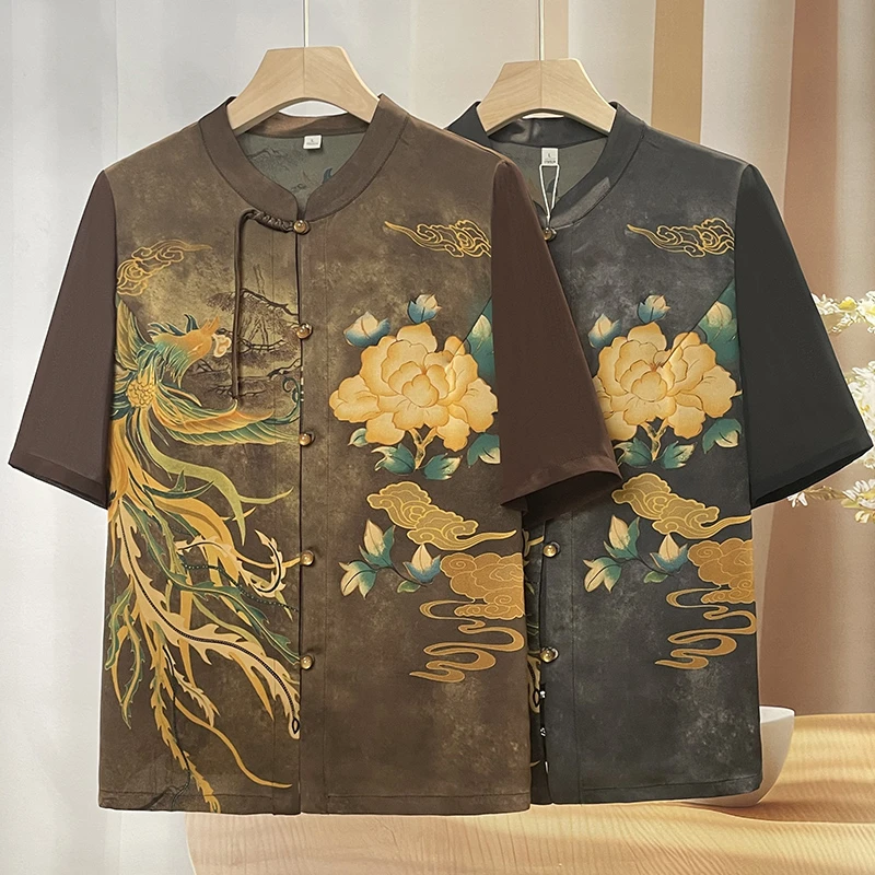 中老年人夏装女奶奶短袖套装妈妈夏季衣服舒适老人老太太休闲新款