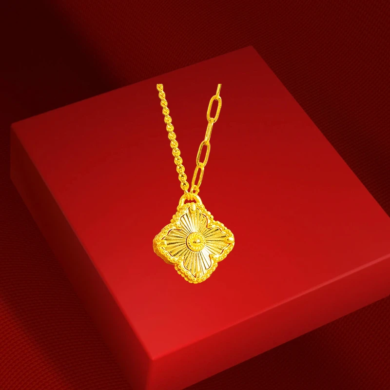 【金项链】菱形黄金项链5G足金999零附加七夕专属精致百搭送女友