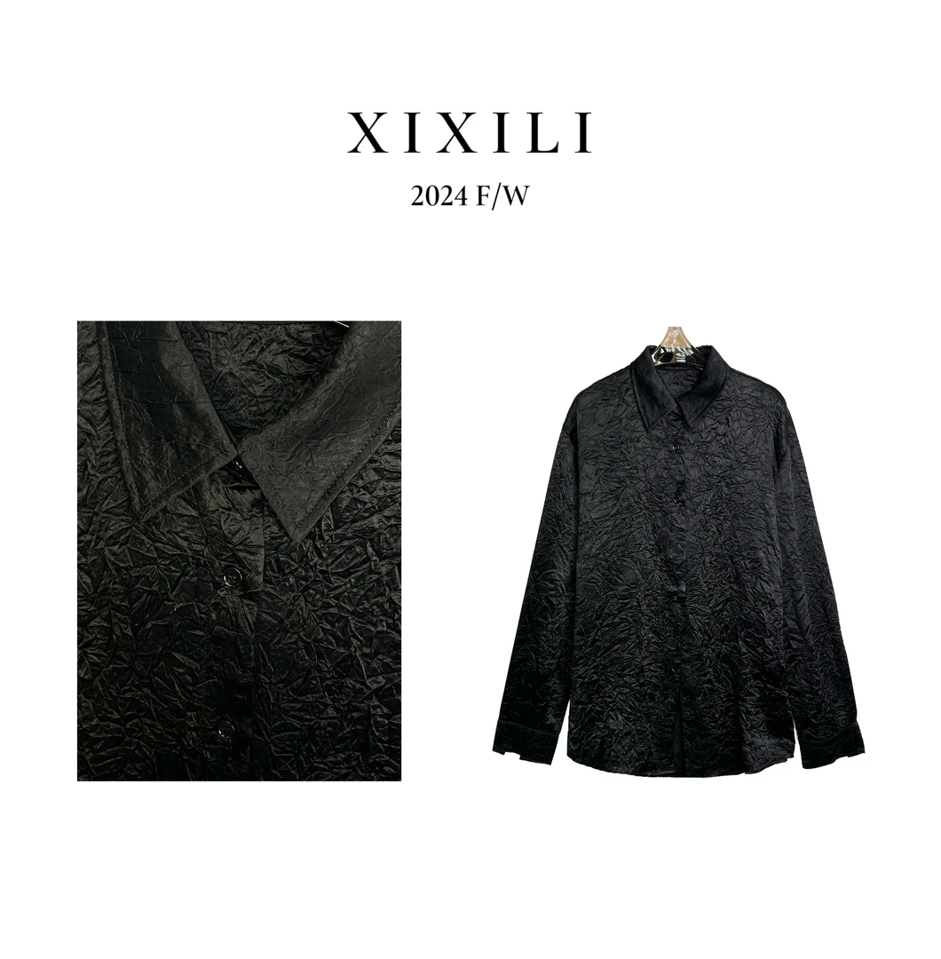 C63836-春季100%醋酸衬衫女长袖