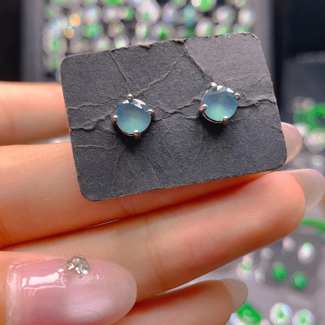 翡翠未镶嵌耳饰天然翡翠