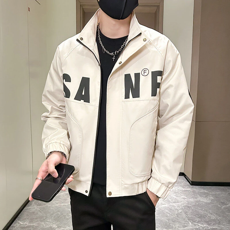 设计感夹克男秋季潮牌2025新款青少年修身立领短款褂子痞帅外套