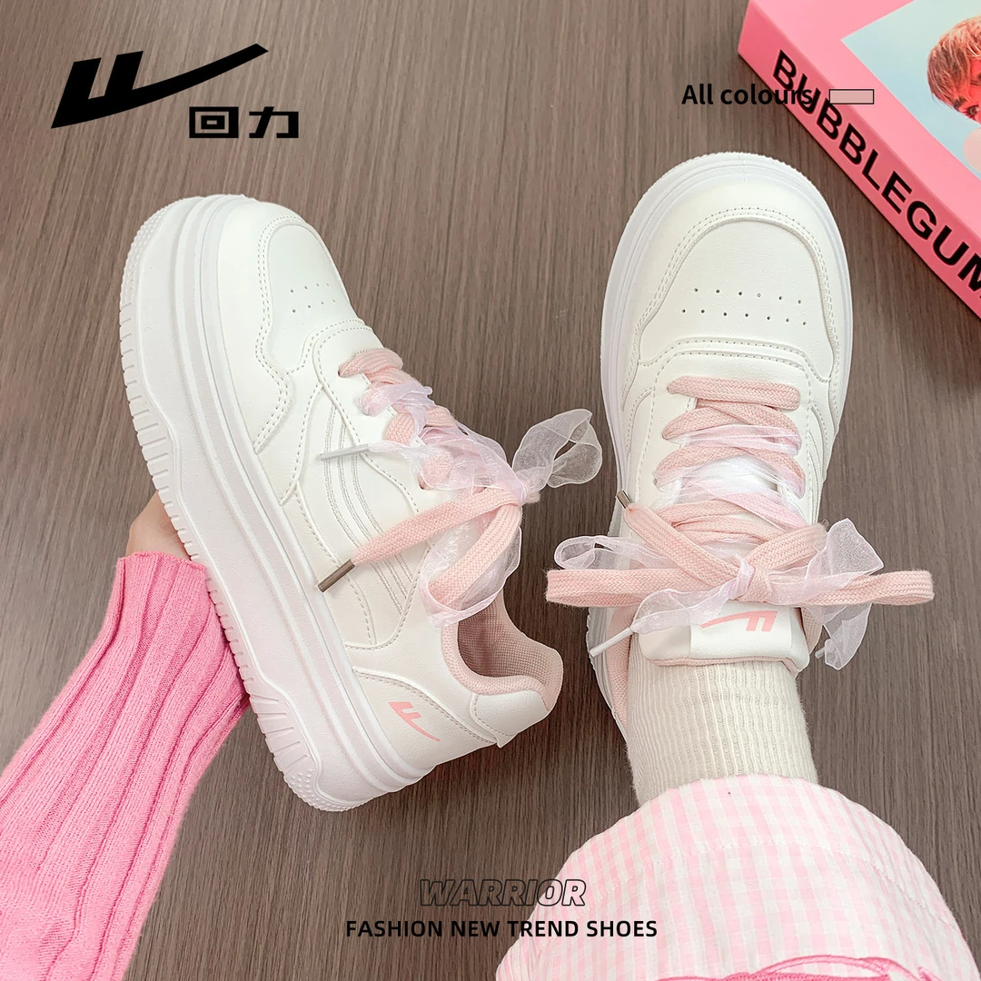 回力少女风厚底小白鞋女款2025新款冬季百搭配裙子增高运动保暖鞋