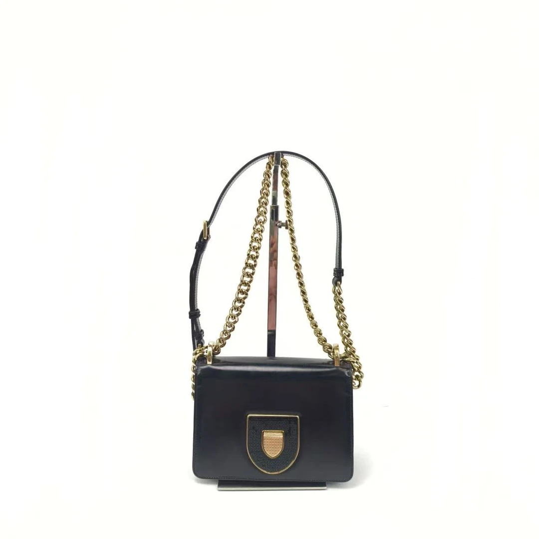 95新 DIOR/迪奥 迪奥黑金盾牌相机单肩包 25130