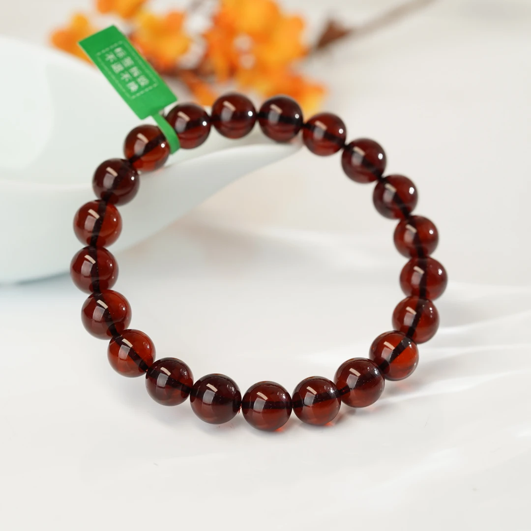 【小北好物】血珀单圈圆珠手串QH32X193【多样性发一件】约9mm+