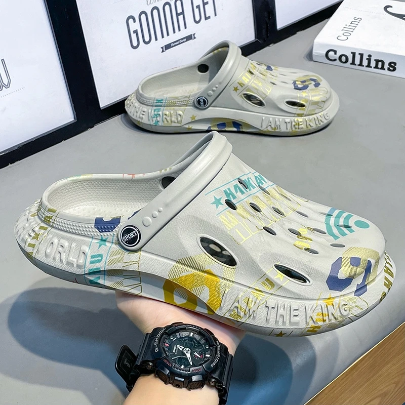 夏季特大码男士凉鞋45加肥加宽46青少年学生凉拖鞋47包头洞洞鞋48