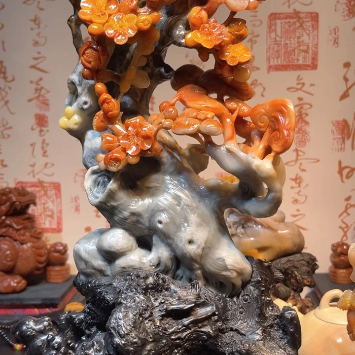 寿山石雕刻花鸟的