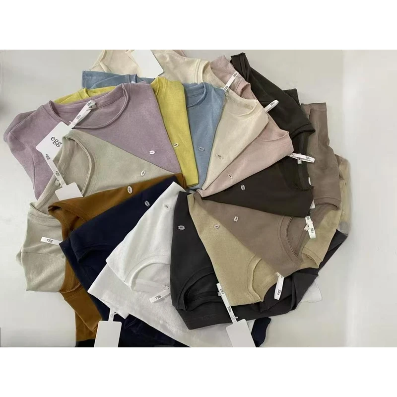 透气纯色短袖针织常规款圆领T恤套装夏季宽松韩版