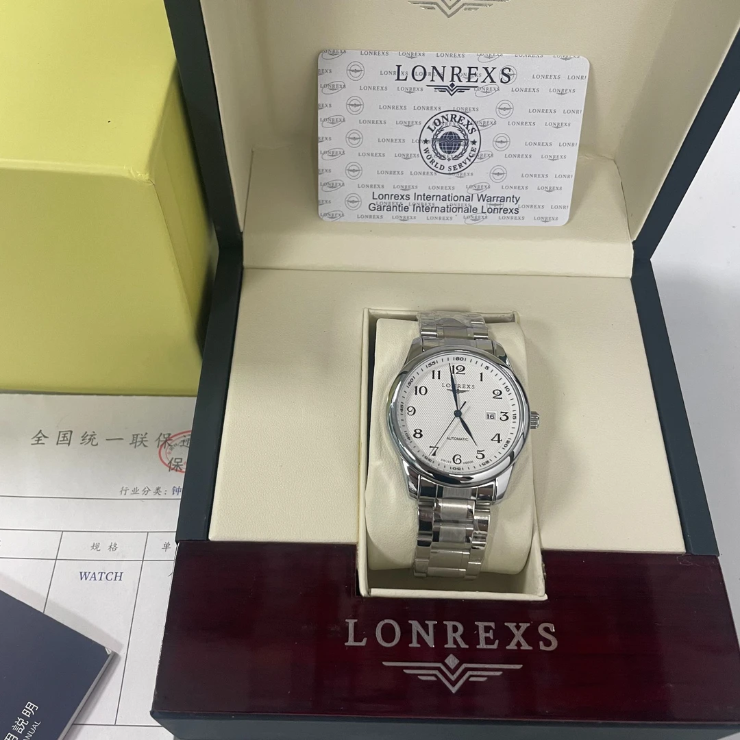 LONREXS/名匠单日历/表径41mm男士经典全自动腕表9X