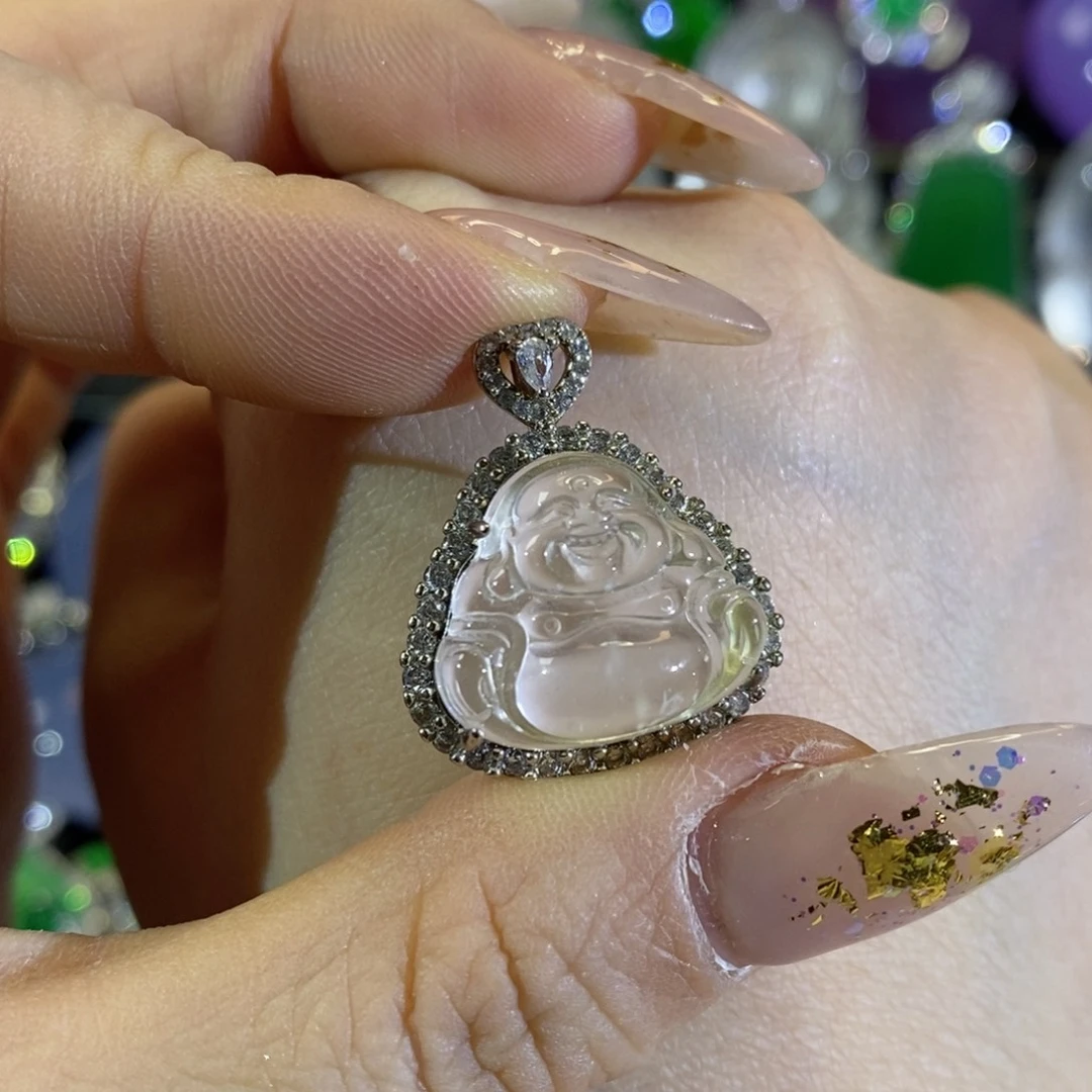 石英质玉银S925镶嵌颈饰