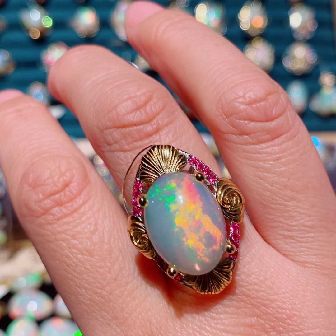 欧泊欧泊戒指银S925镶嵌