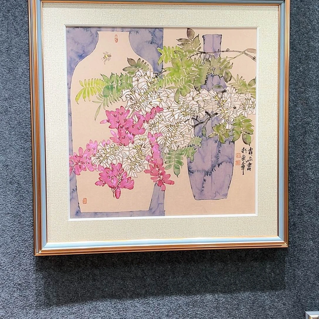 国画纯手绘画心原创