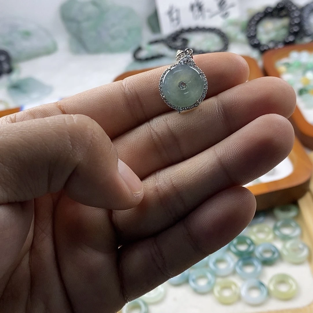 翡翠戒指未镶嵌镶嵌平安扣吊坠款