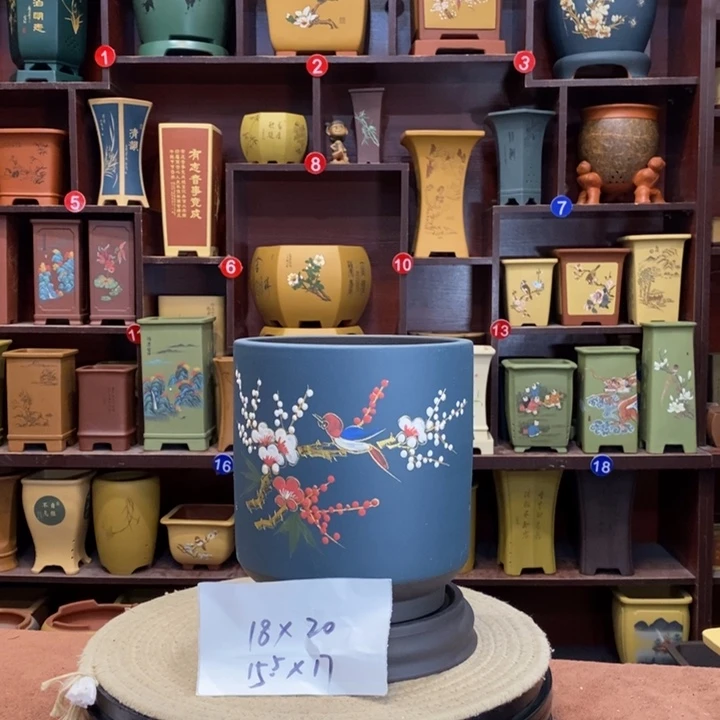 朱泥花盆紫砂作品