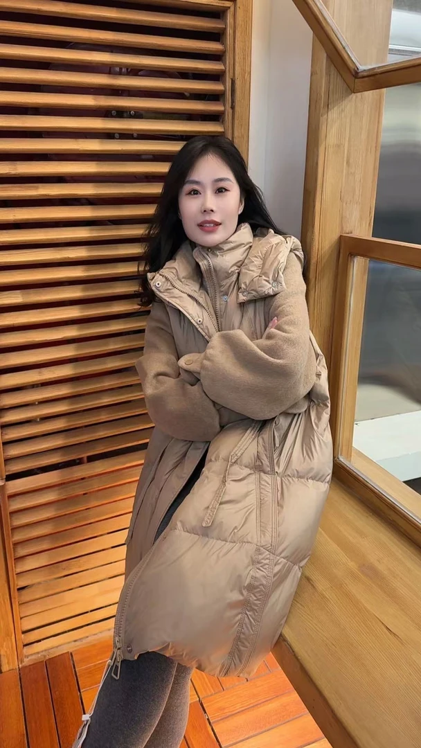 Miss Huo中长款羽绒服 A咖色 8810