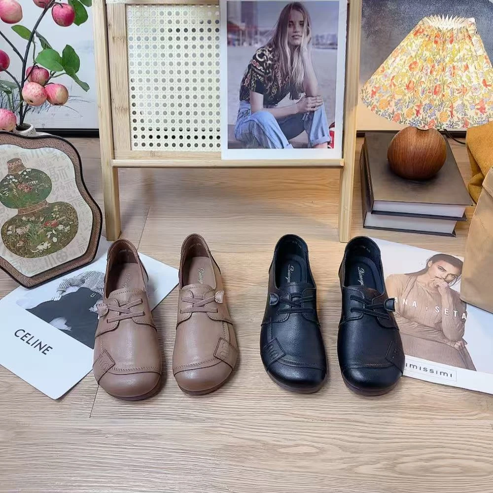 99067新款懒人鞋带舒适百搭软底妈妈鞋仓