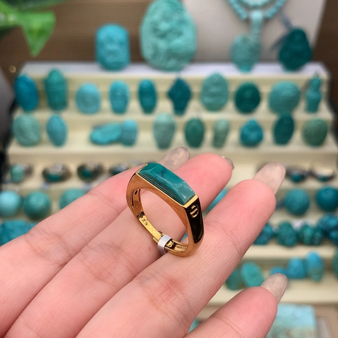 绿松石银S925镶嵌珠宝奇石