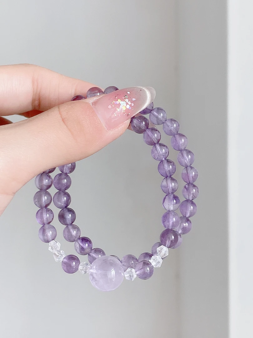 天然紫水晶双圈手串