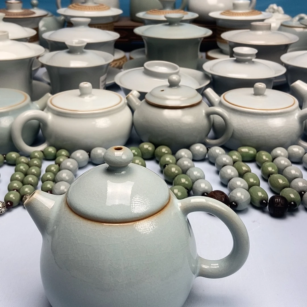 杯天青釉龙蛋壶原矿原釉原产地