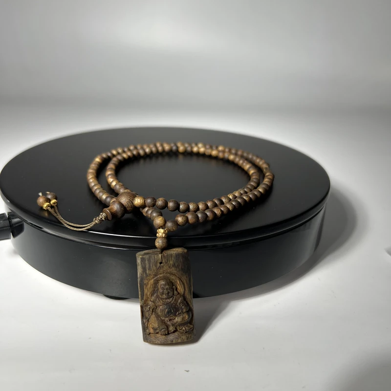 沉香【老香厂】A149流油王5mm棋楠+挂牌多圈长串（多样性发一）