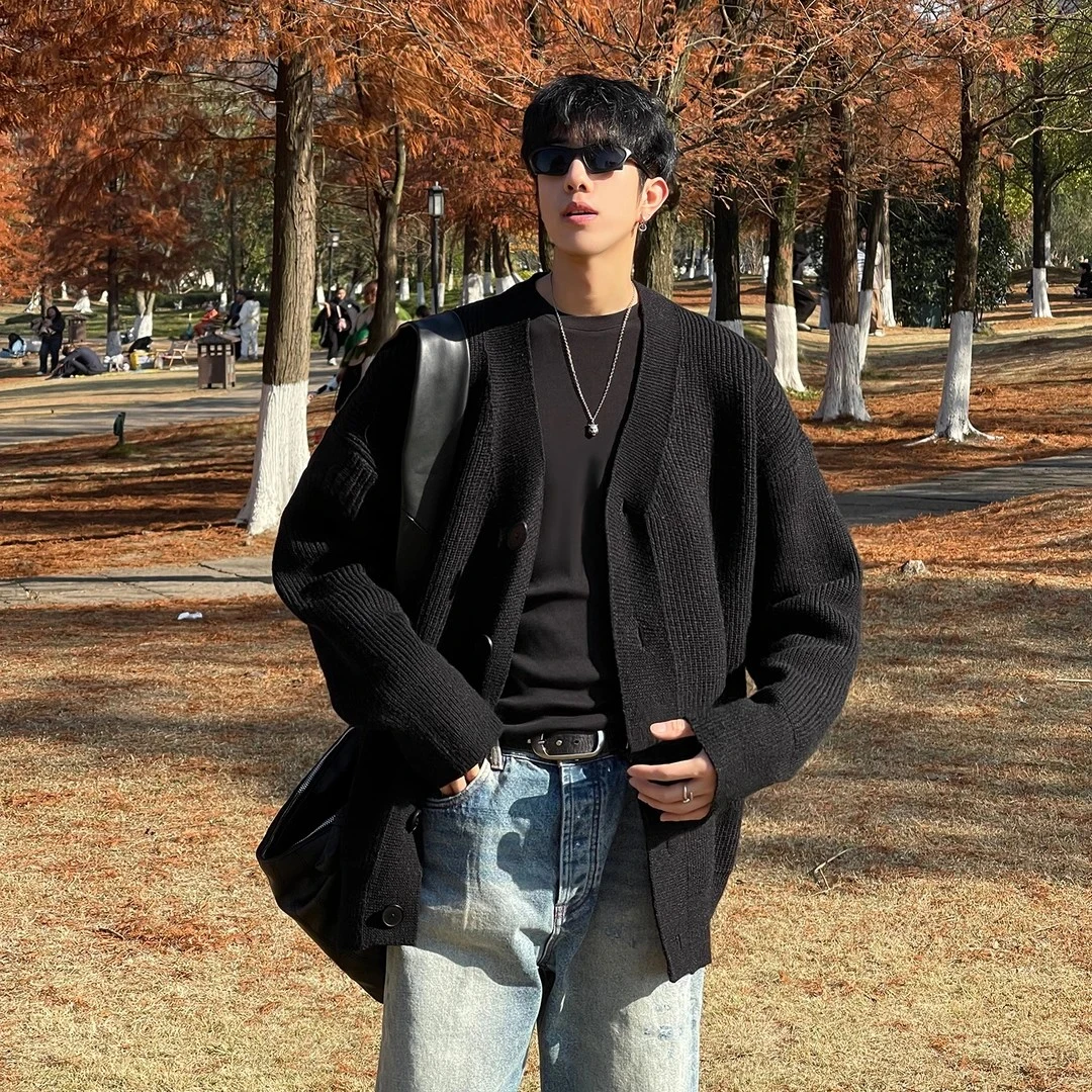 【乐仔专属】毛衣针织衫百搭帅气开衫港风春秋休闲ins秋冬毛衫外套