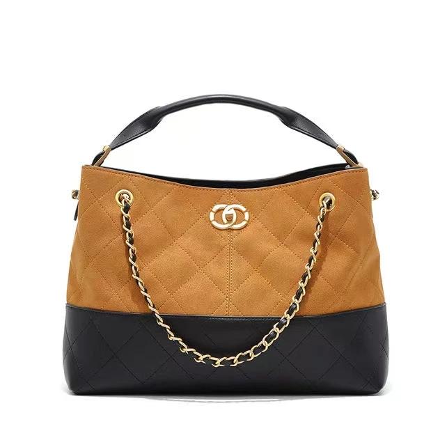 2025新款高级时尚百搭女包 25A购物袋拼色hobo托特包腋下包