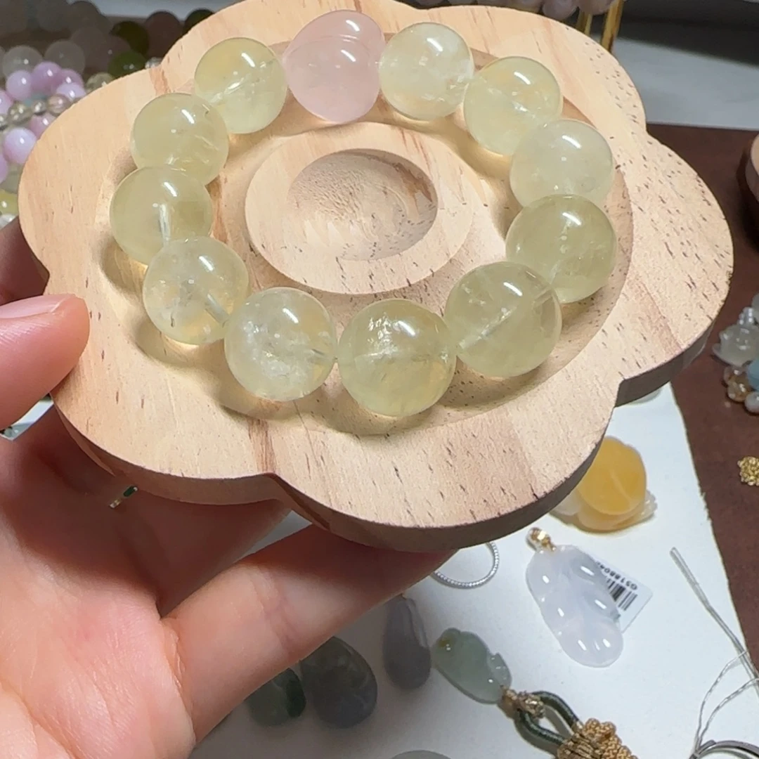 颈饰合金水晶柠檬黄屁桃