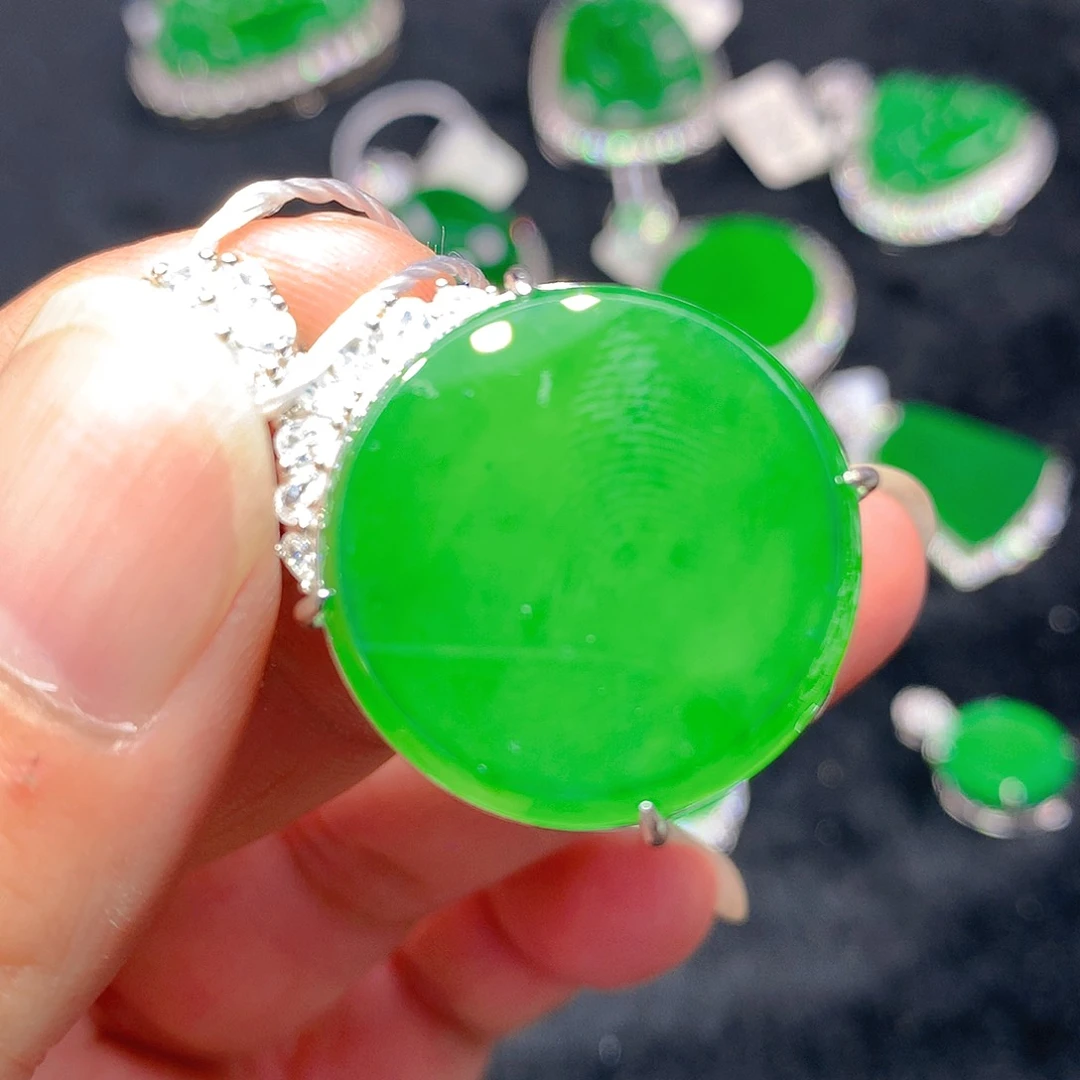 翡翠银S925镶嵌颈饰我