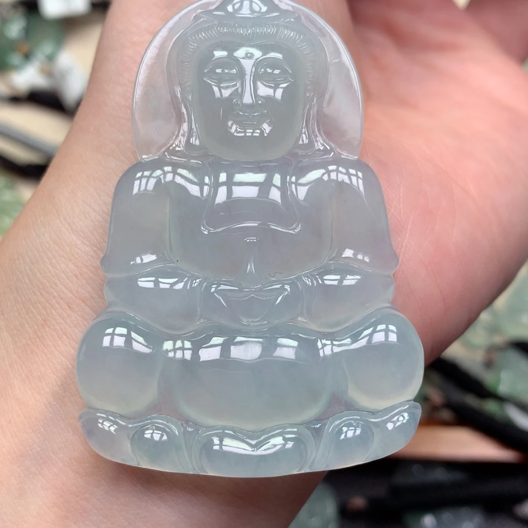 翡翠未镶嵌颈饰观音