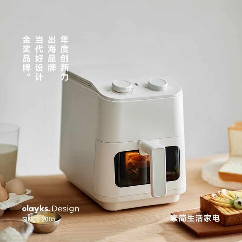 olayks立时空气炸锅多功能家用新款电炸锅5L可视大容量加长款烤鱼