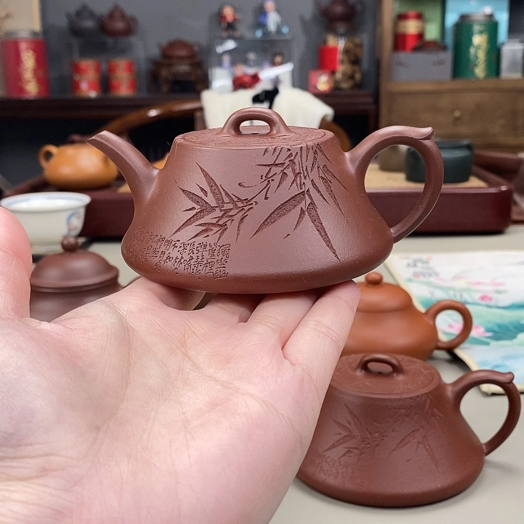 茶壶紫砂黄龙源底槽清半手工回想180cc