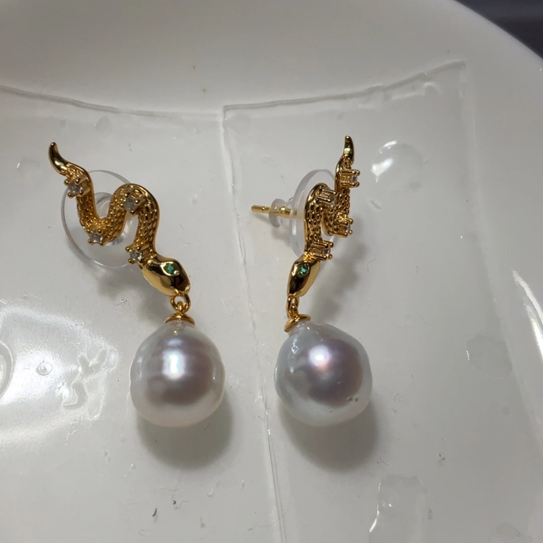 耳饰海水珍珠银S925镶嵌