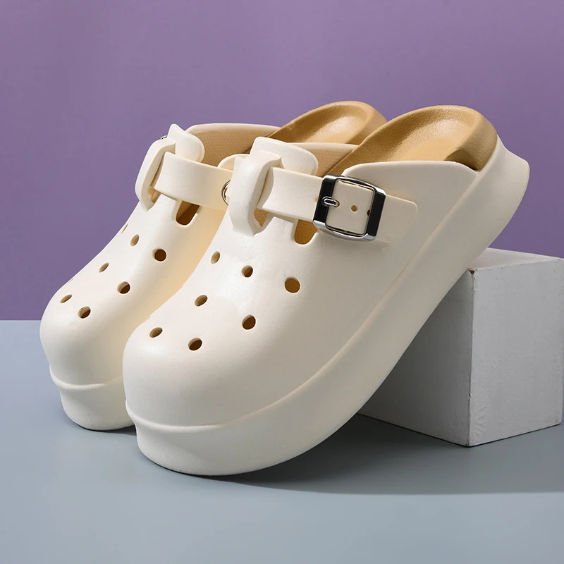 厚底洞洞鞋女外穿夏季增高包拖不臭百搭新款耐磨防滑拖鞋