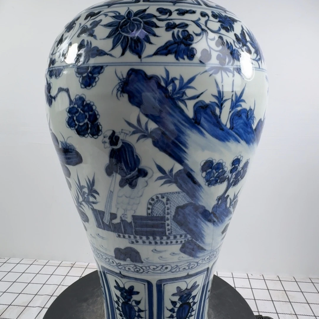 波***瓶青花人物故事陶瓷瓶