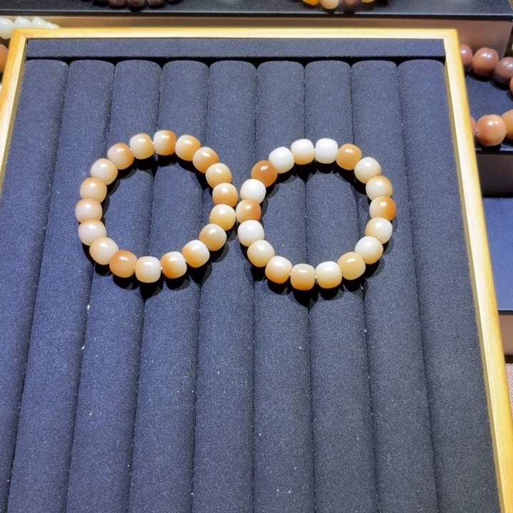 菩提根/象牙果手串菩提根手串炭烧小馒头桶珠卡12