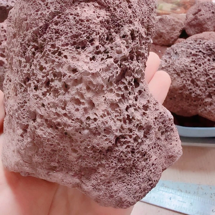 火山石原石红色高12厘米一块