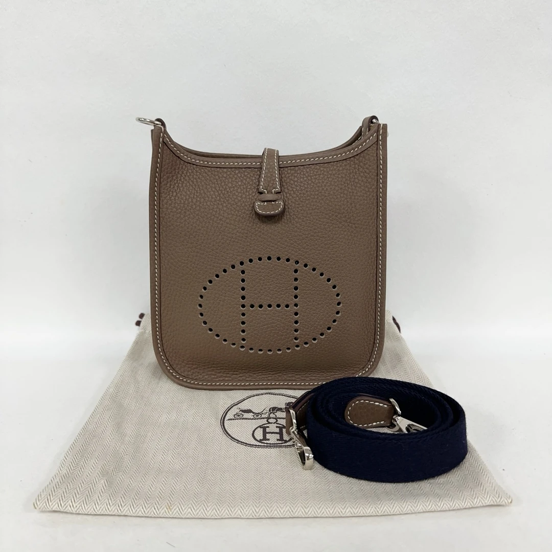 99新 Hermes/爱马仕  伊芙琳mini 大象灰 2395