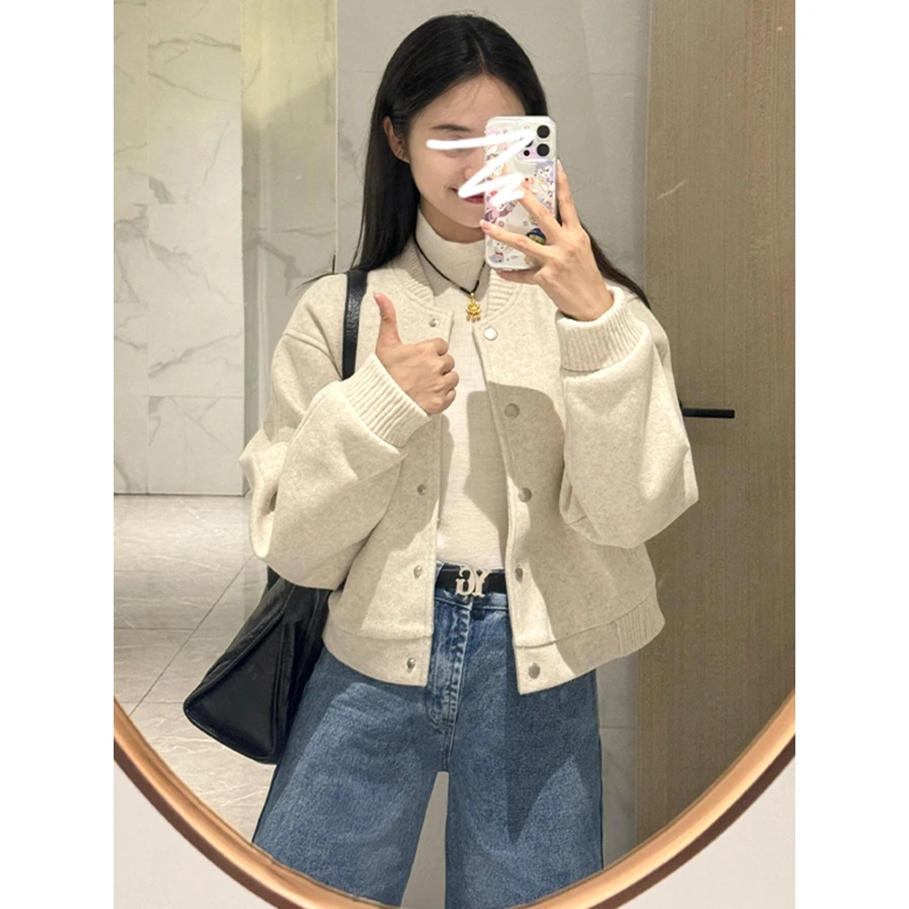 韩系百搭独特超好看棒球服夹克短款外套女春秋季新款时尚宽松上衣