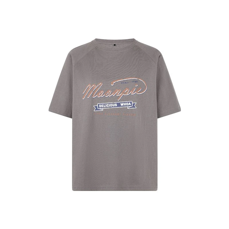 美洋MEIYANG 小甜饼T恤【欧若风】字母印花宽松休闲撞色短袖上衣E